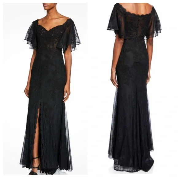 Badgley Mischka Womens Gown Black